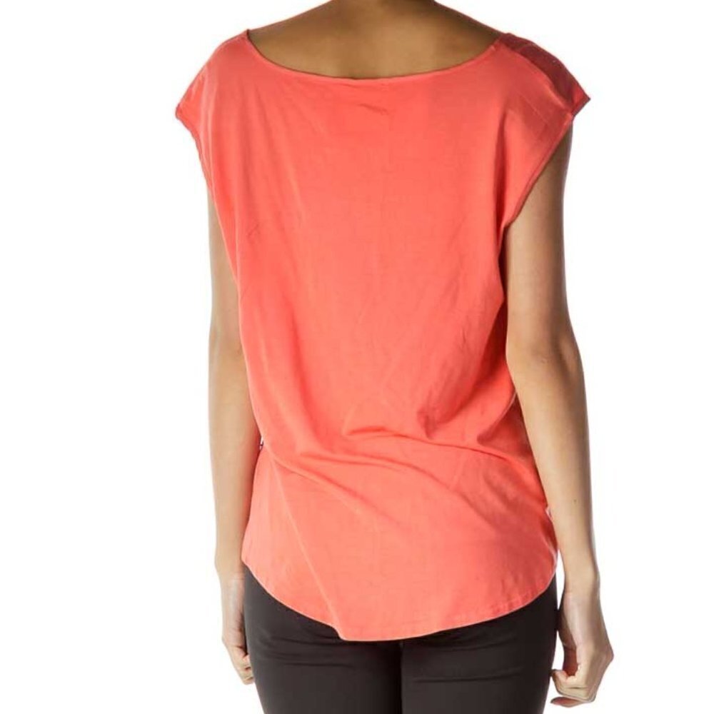 Calvin Klein Orange Studded Sleeveless Blouse - Picture 3 of 3